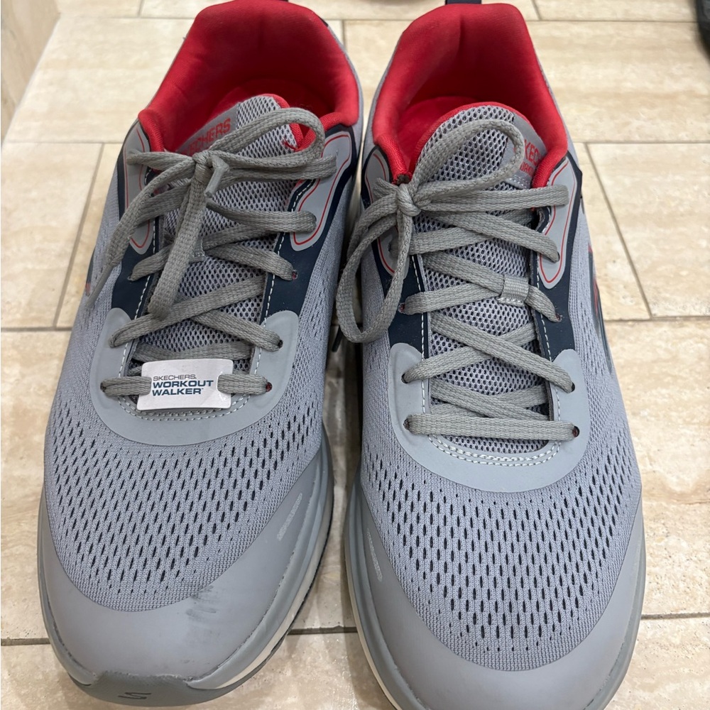Skechers Gray and Red Sneakers with Modern Design
